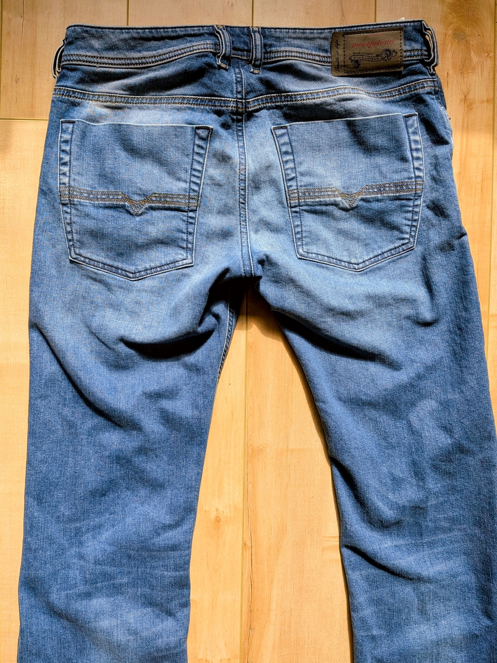 Vintage 00s Y2K Diesel Zatiny Bootcut Jeans - Light Blue Denim Men's Distressed - Picture 2 of 9